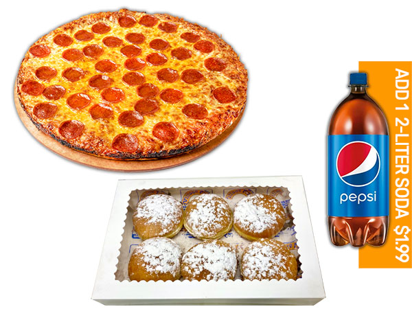 PIZZA & HALF DOZEN BOMBOLONI image